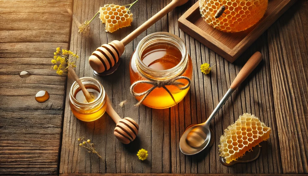 la cuillère en bois pour le miel